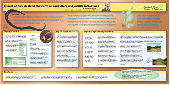®  Impact of New Zealand Flatworm on agriculture and wildlife in Scotland B. Boag and R. Neilson Scottish Crop Research Institute, Invergowrie, Dundee, DD2 5DA