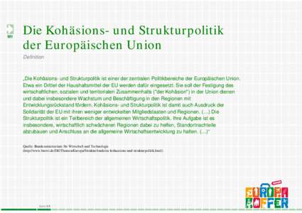 M1  Die Kohäsions- und Strukturpolitik der Europäischen Union Definition