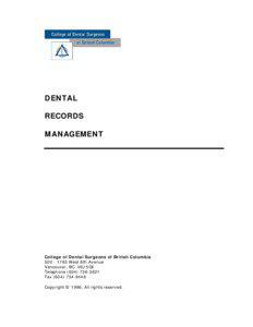 DENTAL RECORDS MANAGEMENT