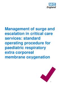 Management of surge and escalation in critical care services: standard operating procedure for paediatric respiratory extra corporeal