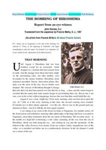 Blog Brittonia Jesuit Stamps Francis Xavier SJWeb Japan Jesuits Jesuit Scientist Web Brittonia  THE BOMBING OF HIROSHIMA Report from an eye-witness John Siemes, S.J. Translated from the Japanese by Francis Mathy, S. J., 