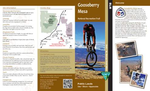 Gooseberry Mesa Vicinity Map  Recommended Trail Users
