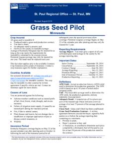 United States Department of Agriculture A Risk Management Agency Fact Sheet