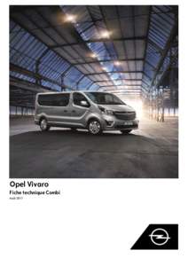 Opel Vivaro Fiche technique Combi Août 2017 Opel Vivaro Combi