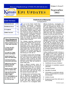 Bureau of Epidemiology & Public Health Informatics  E P I U P DA T E S Volume 3, Issue 9