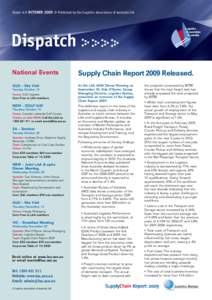 Issue 4.9 october[removed]Published by the Logistics Association of Australia Ltd Dispatch National Events