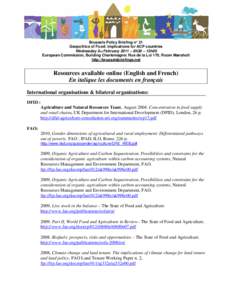 Brussels Policy Briefing n° 21 Geopolitics of Food: implications for ACP countries Wednesday 2nd February 2011 – 8h30 – 13h00 European Commission, Building Charlemagne: Rue de la Loi 170, Room Mansholt http://brusse