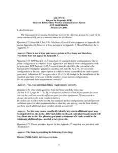 Q&A 14 for Public Safety Wireless RFP