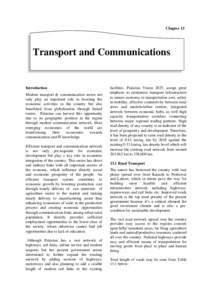 Chapter 13  Transport and Communications Introduction Modern transport & communication sector not
