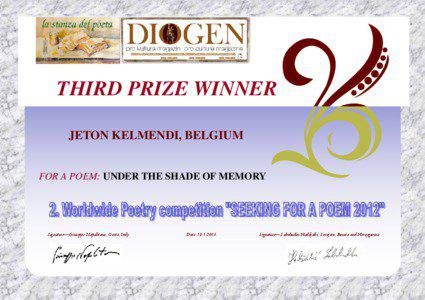 THIRD PRIZE WINNER JETON KELMENDI, BELGIUM