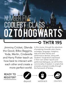 number five coolest class oz to hogwarts THTR 195 Jimminy Cricket, Glenda