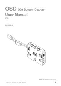 OSD (On Screen Display) User Manual V1[removed]
