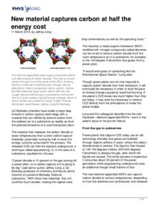 New material captures carbon at half the energy cost