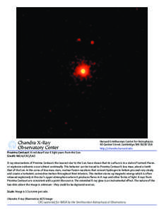Chandra X-Ray Observatory Center Harvard-Smithsonian Center for Astrophysics 60 Garden Street, Cambridge, MA[removed]USA http://chandra.harvard.edu