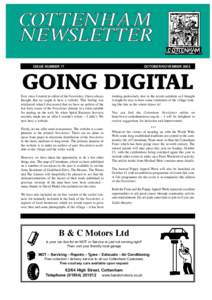 COTTENHAM NEWSLETTER ISSUE NUMBER 77 OCTOBER/NOVEMBER 2003