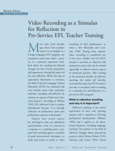 Na t a l i a O rlo v a  Video Recording as a Stimulus for Reflection in Pre-Service EFL Teacher Training