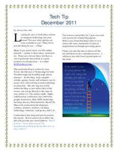 Microsoft Word - Tech_Tip_NewsletterDec 2011.docx