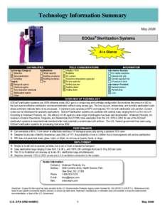 Technology Information Summary: EOGas Sterilization Systems