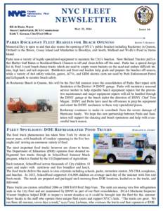 NYC FLEET NEWSLETTER Bill de Blasio, Mayor Stacey Cumberbatch, DCAS Commissioner Keith T. Kerman, Chief Fleet Officer