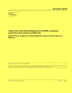 electronic reprint Acta Crystallographica Section D Biological Crystallography ISSN[removed]