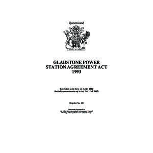 Queensland  GLADSTONE POWER STATION AGREEMENT ACT 1993