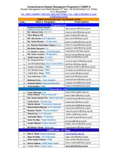 Comprehensive Disaster Management Programme II (CDMP II) Disaster Management and Relief Bhaban (6th floor), 92-93 Mohakhali C/A, Dhaka 1212, Bangladesh. Tel: +, , PABX), Fax: +, 