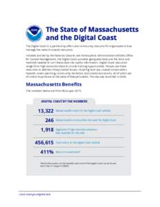 The State of Massachusetts and the Digital Coast The Digital Coast is a partnership effort and community resource for organizations that manage the nation’s coastal resources. Initiated and led by the National Oceanic 