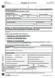 E1a - Beilage zur Einkommensteuererklärung E 1 für Einzelunternehmer für[removed]Formular)