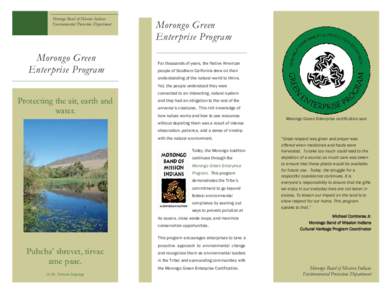 Morongo Band of Mission Indians Environmental Protection Department Morongo Green Enter prise Program