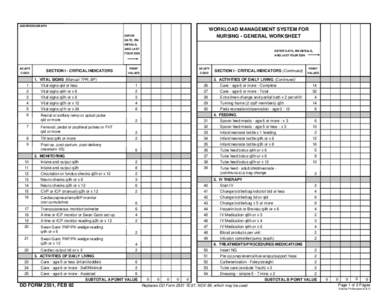 ADDRESSOGRAPH  WORKLOAD MANAGEMENT SYSTEM FOR NURSING - GENERAL WORKSHEET  ENTER