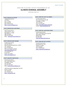 Updated: DIRECTORY OF DISTRICT OFFICES FOR MEMBERS OF THE ILLINOIS GENERAL ASSEMBLY SERVING AREA 05