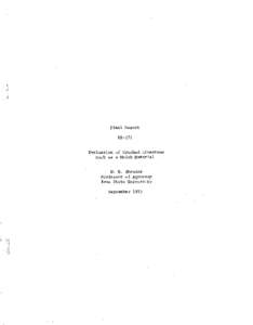 Final Report HR-171 Evaluation of Crushed Limestone Rock as a Mulch Material  W. D. Shrader