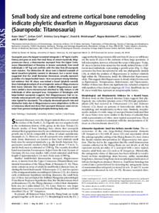 Small body size and extreme cortical bone remodeling indicate phyletic dwarﬁsm in Magyarosaurus dacus (Sauropoda: Titanosauria)