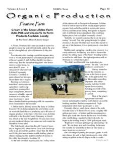 Volume 4, Issue 4  NODPA News Feature Farm Cream of the Crop: Lifeline Farm