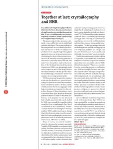 RESEARCH HIGHLIGHTS SPECTROSCOPY © 2006 Nature Publishing Group http://www.nature.com/naturemethods  Together at last: crystallography