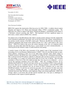 Microsoft Word - IEEE-USA letter re Management Amendment-goodlatte bill-Nov[removed]doc