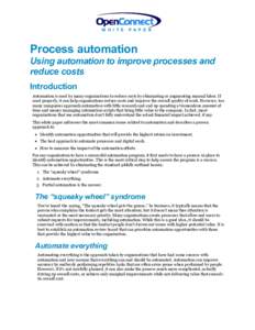 W H I T E  P A P E R Process automation