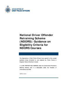 Microsoft Word - NDORS Guidance on Eligibility Criteria for NDORS Courses_Jan 2012