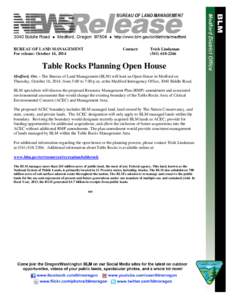 Table Rocks Planning Open House