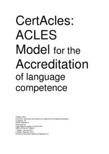 CertAcles: ACLES Model for the Accreditation of language competence