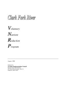 Voluntary Nutrient Reduction Program August, 1998 Submitted by