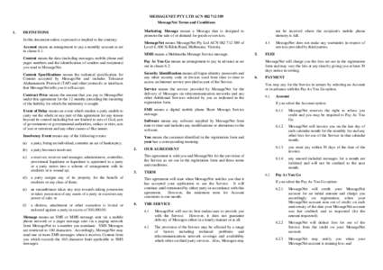 MessageNet Terms and Conditions  (SKF2808.DOC;1)