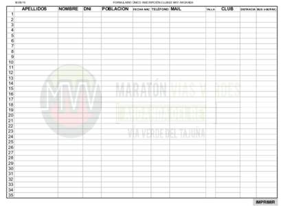 APELLIDOS FORMULARIO ÚNICO INSCRIPCIÓN CLUBES MVV ARGANDA