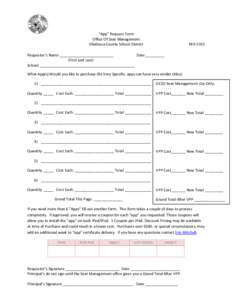 “App” Request Form Office Of Seat Management Okaloosa County School District MIS 5332