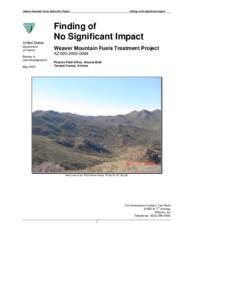 Weaver Mountain Fuels Reduction Project  Finding of No Significant Impact Finding of No Significant Impact