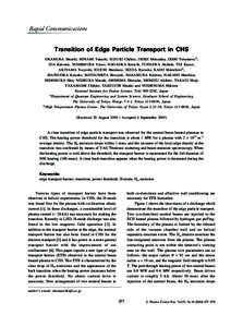Transition of Edge Particle Transport in CHS OKAMURA Shoichi, MINAMI Takashi, SUZUKI Chihiro, ISOBE Mitsutaka, OISHI Tetsutarou1), IDA Katsumi, YOSHIMURA Yasuo, NAGAOKA Kenichi, FUJISAWA Akihide, TOI Kazuo, AKIYAMA Tsuyo