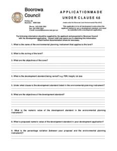 Microsoft Word - Variation to Development Standards _Clause 4.6_ Application Form