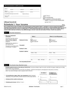 Schedule I - Current Income of Individual Debtor(s)