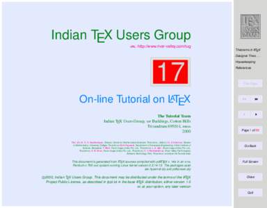 Indian TEX Users Group : http://www.river-valley.com/tug Theorems in LATEX Designer Theo . . .