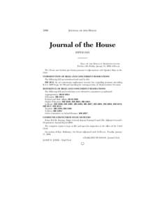 1096  JOURNAL OF THE HOUSE Journal of the House FIFTH DAY